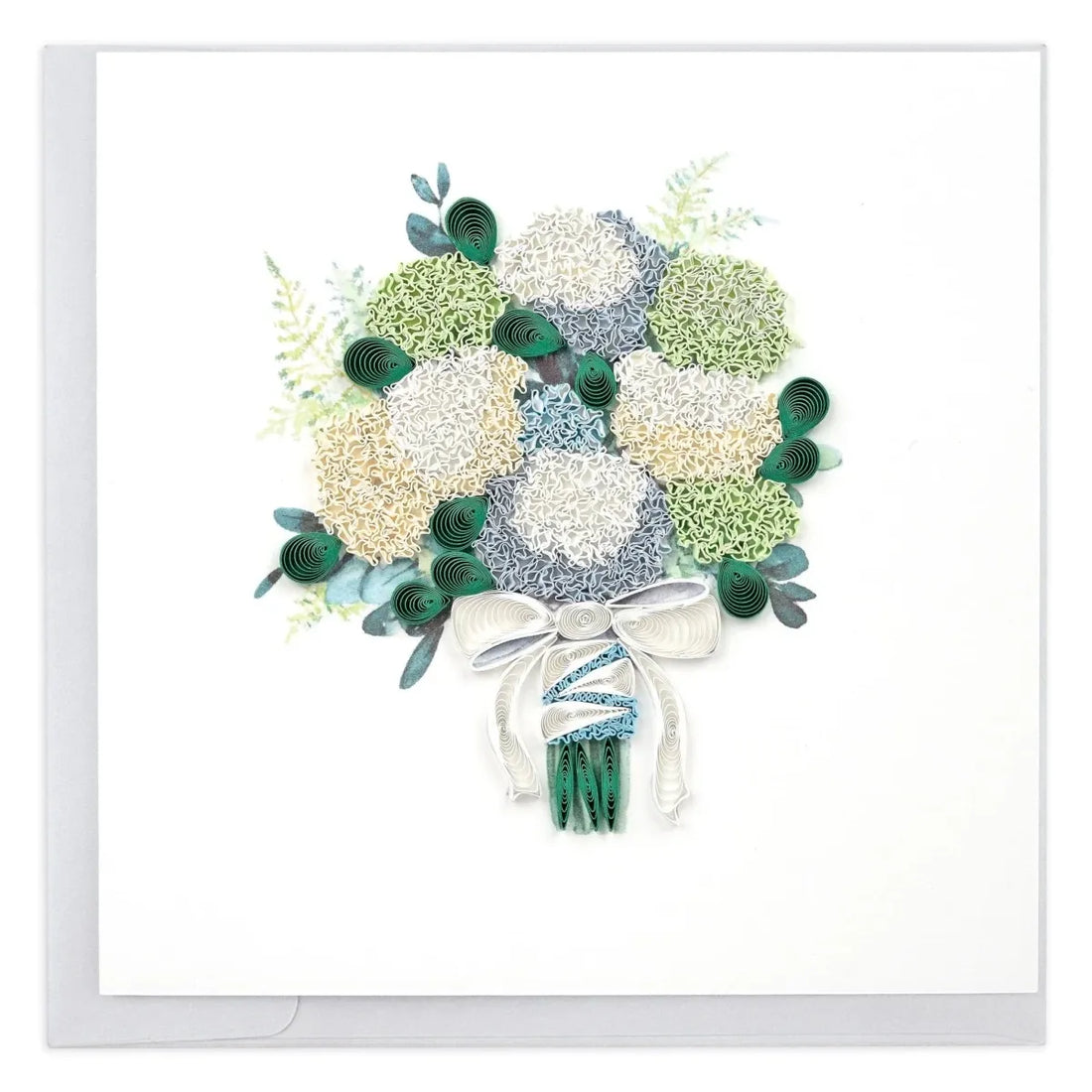 Quilled Hydrangea Wedding Bouquet Greeting Card - okotoks hc pharmacy