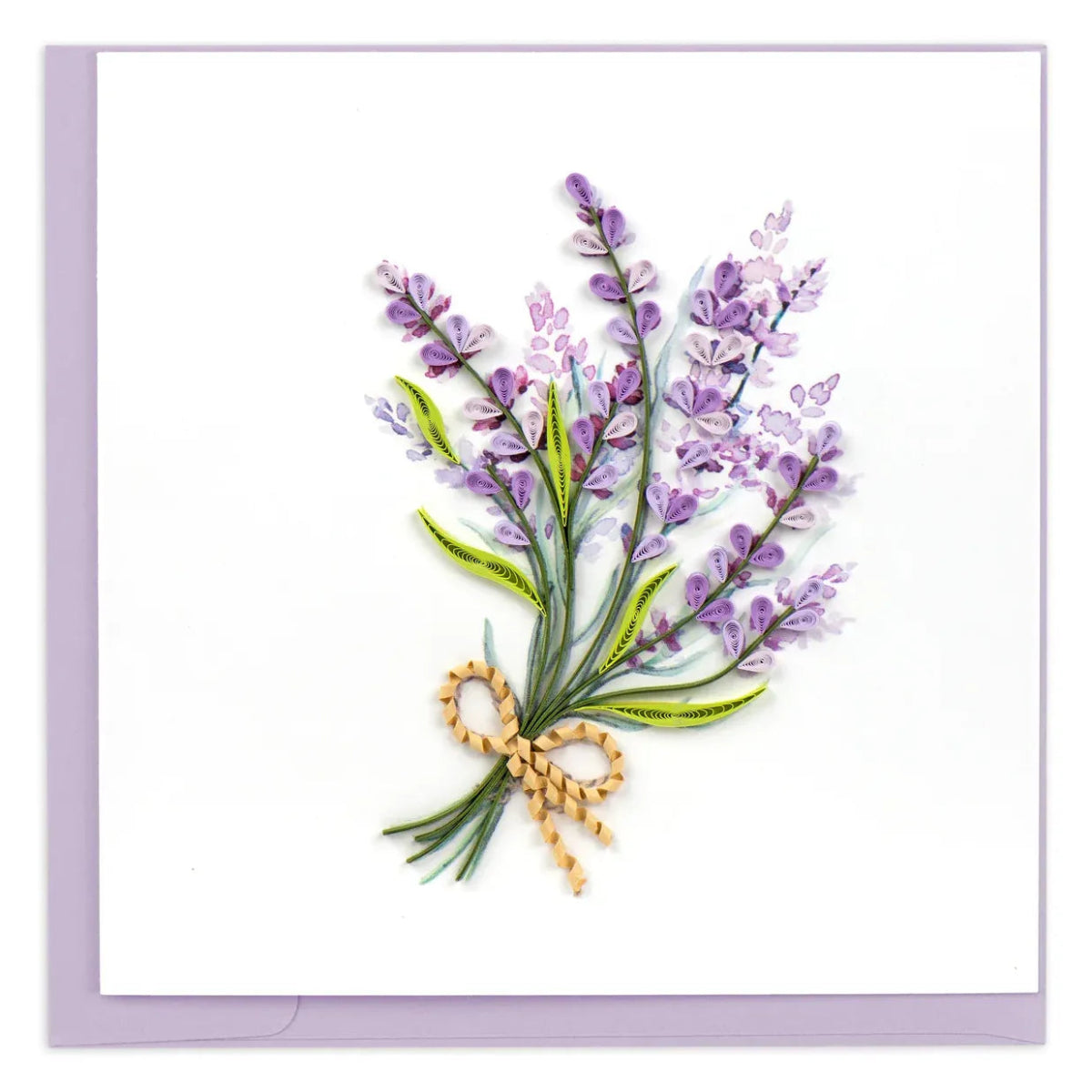 Greeting card with a bouquet of lavender flowers and a bow on a white background - okotoks hc pharmacy