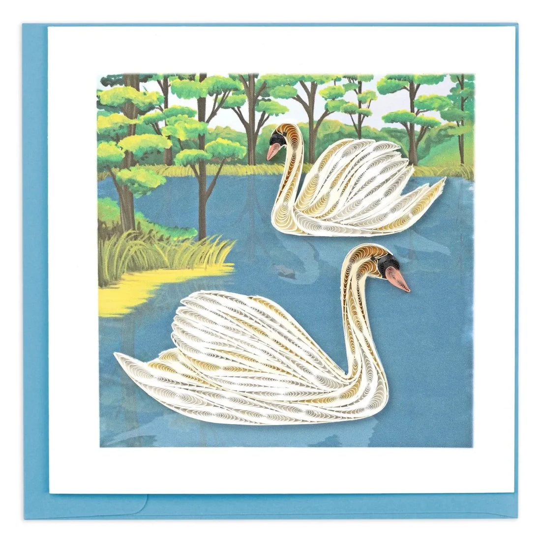 Quilled Two Swans Greeting Card - okotoks hc pharmacy