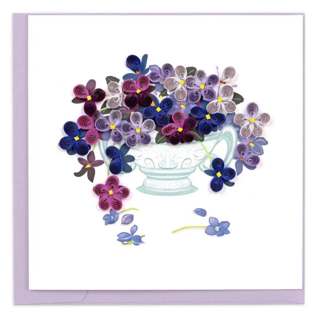 Quilled Violet Bouquet Greeting Card - okotoks hc pharmacy