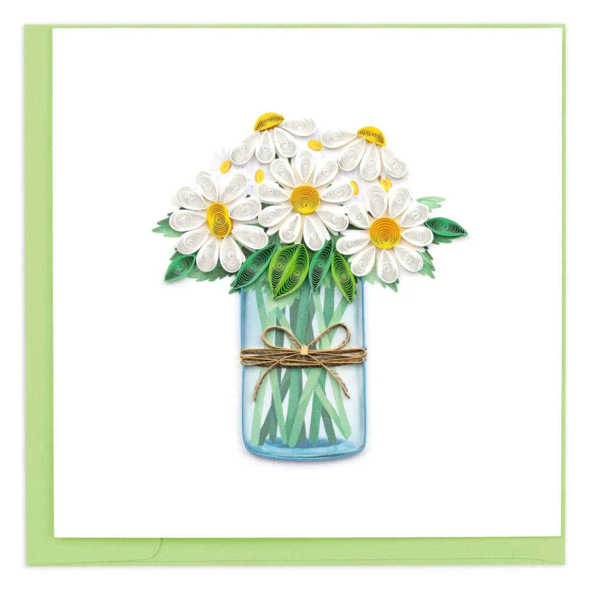 Card with a design of daisies in a jar on a white background - okotoks hc pharmacy