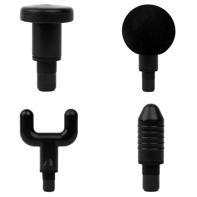 Set of four black metal components on a white background - okotoks hc pharmacy