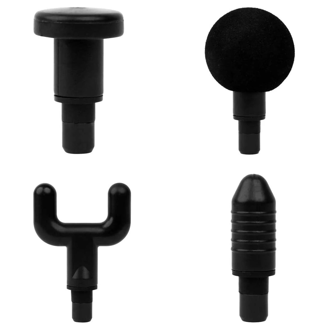 Set of four black metal components on a white background - okotoks hc pharmacy