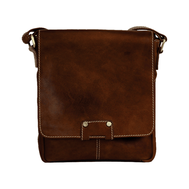 Brown leather crossbody bag on a transparent background - okotoks hc pharmacy