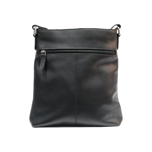 Black leather crossbody bag on a white background - okotoks hc pharmacy