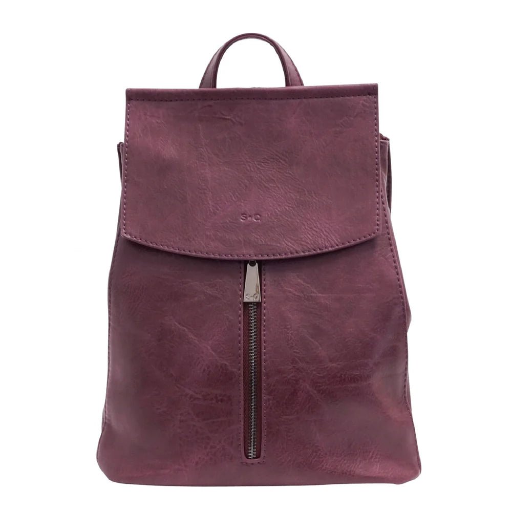 Purple backpack with a zipper on a white background - okotoks hc pharmacy