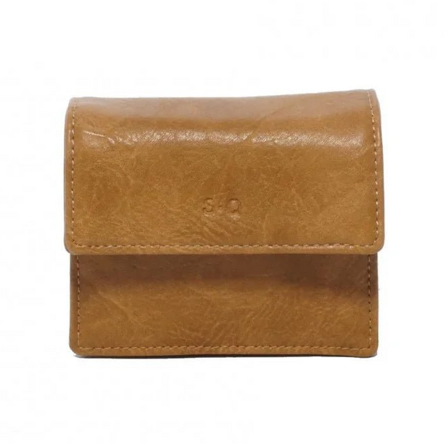 tan leather wallet with RFID protection on a white background - okotoks hc pharmacy