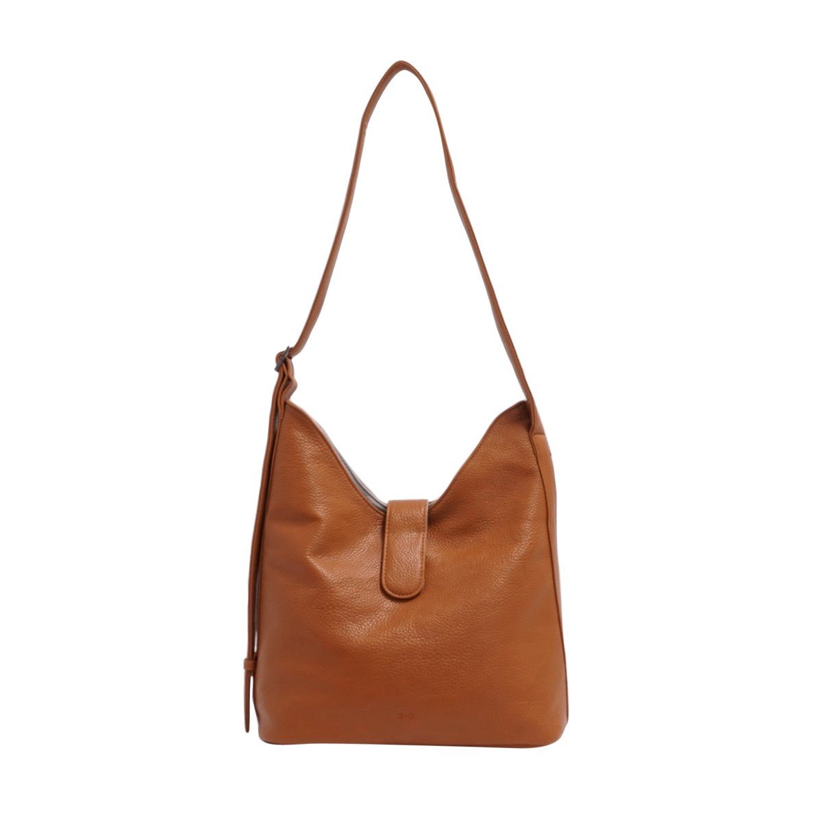 Brown leather shoulder bag on a white background - okotoks hc pharmacy