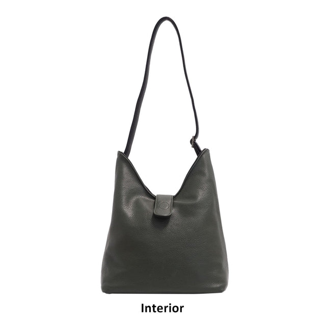 Black leather handbag on a white background - okotoks hc pharmacy