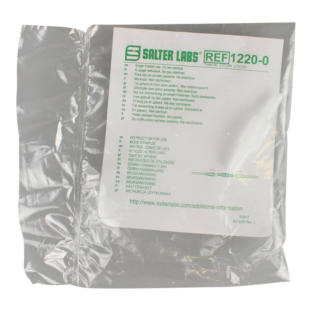Clear plastic bag with a Salter Labs label on a white background - okotoks hc pharmacy