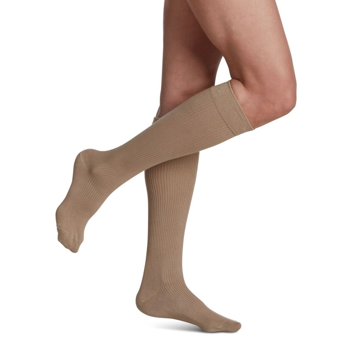 Sigvaris Knee High Casual Cotton Compression Women 15-20mmHg khaki - Okotoks HC Pharmacy