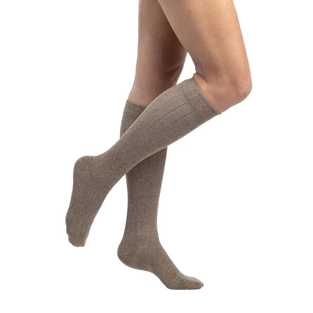 Sigvaris Knee High Linen Compression Women 15-20mmHg brown - Okotoks HC Pharmacy