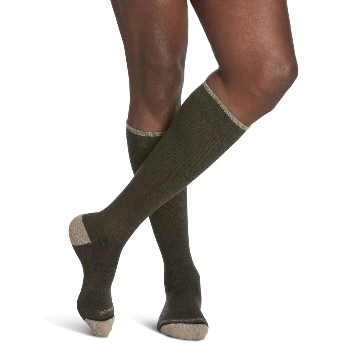 Sigvaris Knee High Merino Outdoor Compression Socks 15-20mmHg olive - okotoks hc pharmacy