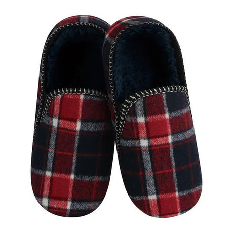 Pair of plaid slippers on a white background - okotoks hc pharmacy