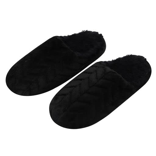 Pair of black slippers on a white background - okotoks hc pharmacy