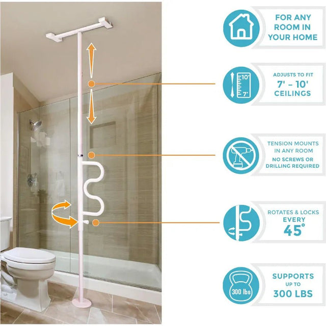 Stander Security Pole and Curve Bar - okotoks hc pharmacy