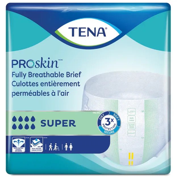 TENA ProSkin fully breathable brief packaging on a white background - okotoks hc pharmacy