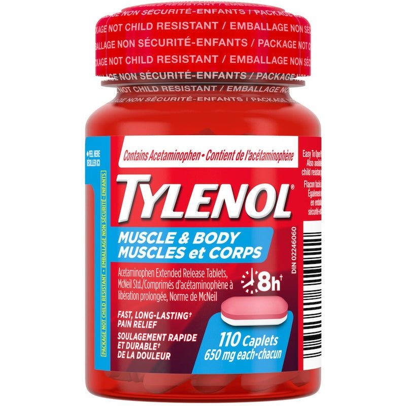 Tylenol 8H Muscle & Body 650 mg 110 Caplets - Okotoks HC Pharmacy
