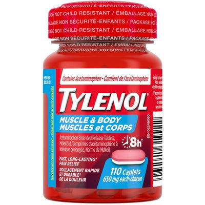 Tylenol 8H Muscle & Body 650 mg 110 Caplets - Okotoks HC Pharmacy