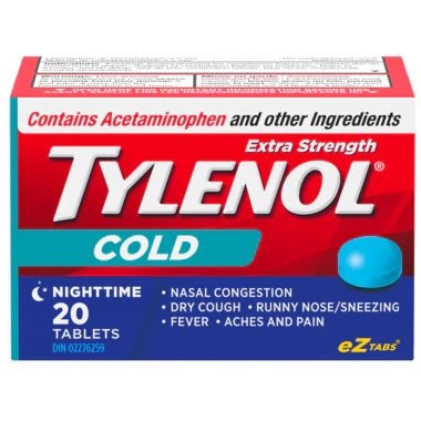 Tylenol Extra Strength Cold Nighttime eZ Tabs 20 Tablets okotoks hc pharmacy