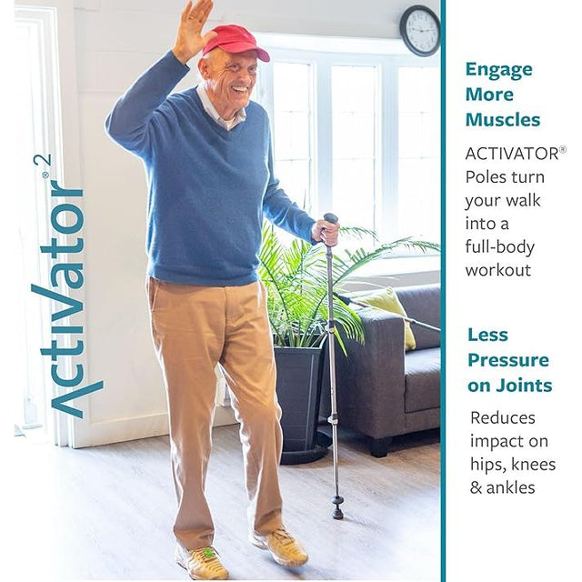 Man using Activator poles for a full-body workout in a living room. - okotoks hc pharmacy