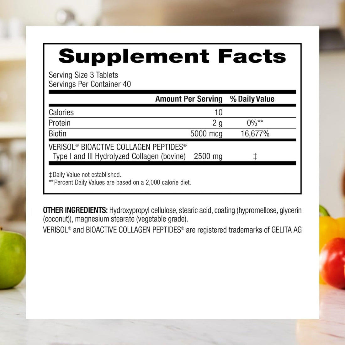 Supplement facts label with nutritional information on a white background - okotoks hc pharmacy