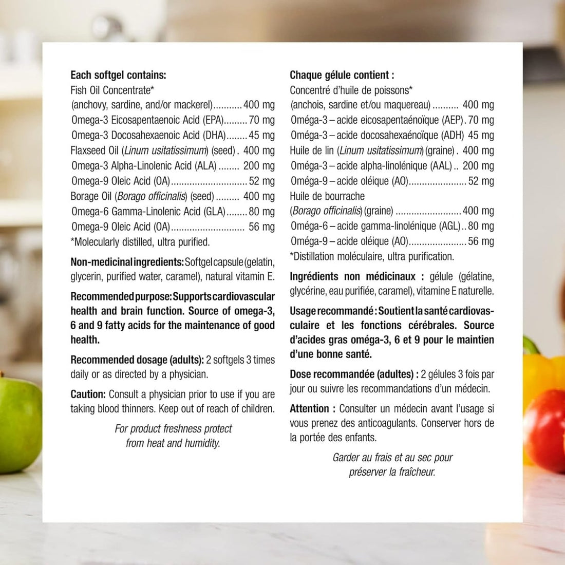 Nutritional supplement label with detailed information on ingredients and dosing. - okotoks hc pharmacy