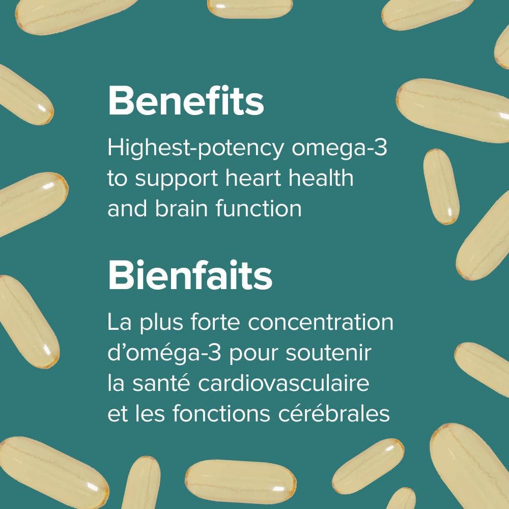 Text about omega-3 benefits with capsules on a teal background - okotoks hc pharmacy