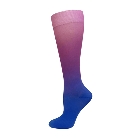 12" Comfort Fit Knee-High Compression Socks Purple & Blue Ombré - okotoks hc pharmacy
