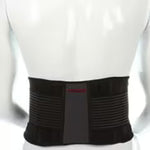 Black waist support belt on a mannequin with visible brand name.  - okotoks hc pharmacy
