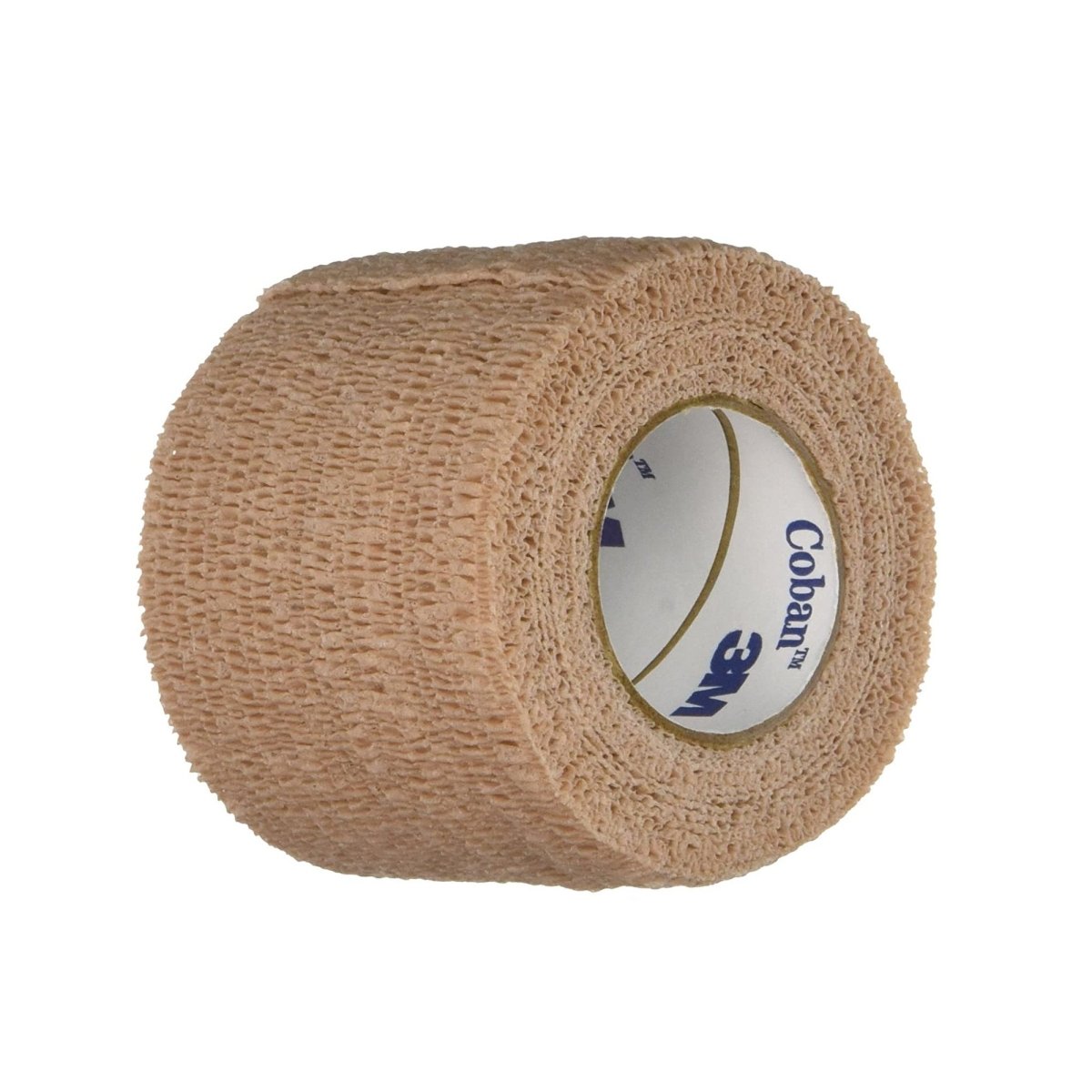 Roll of beige Cohesive Bandage with 'Coban' branding on a white background - okotoks hc pharmacy