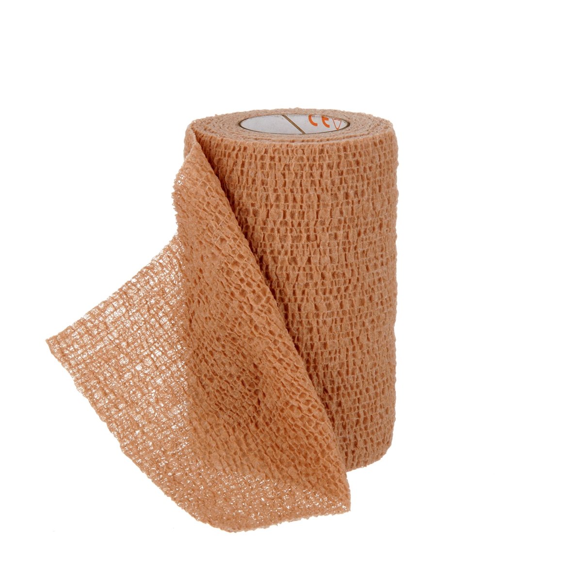 Roll of beige elastic bandage on a white background - okotoks hc pharmacy
