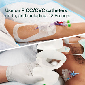 PICC/CVC catheter insertion with medical personnel and text indicating use on up to 12 French catheters. - okotoks hc pharmacy