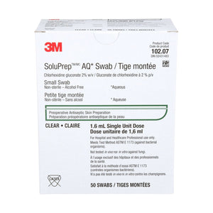 Box of 3M SoluPrep AQ Swab on a white background - okotoks hc pharmacy