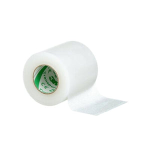 Roll of white tape with a green label on a white background - okotoks hc pharmacy