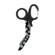 Black scissors with floral pattern on a white background - okotoks hc pharmacy