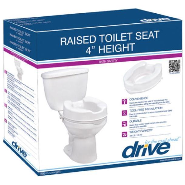 DRIVE RAISED TOILET SEAT 2"W/LID DRIVE - #shop_name