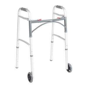 DRIVE DELUXE FOLDING WALKER 2 BUTTON W/5" WHEELS - #shop_name
