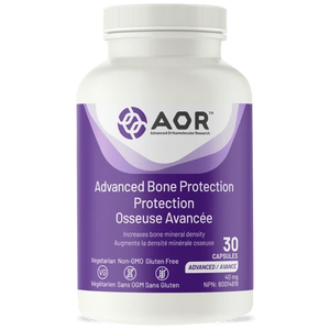 Bottle of AOR Advanced Bone Protection supplement on a white background - okotoks hc pharmacy