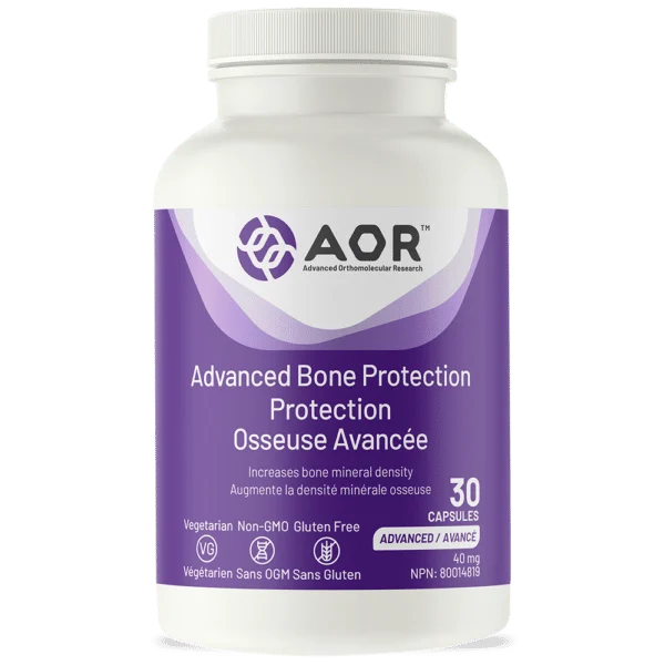 Bottle of AOR Advanced Bone Protection supplement on a white background - okotoks hc pharmacy