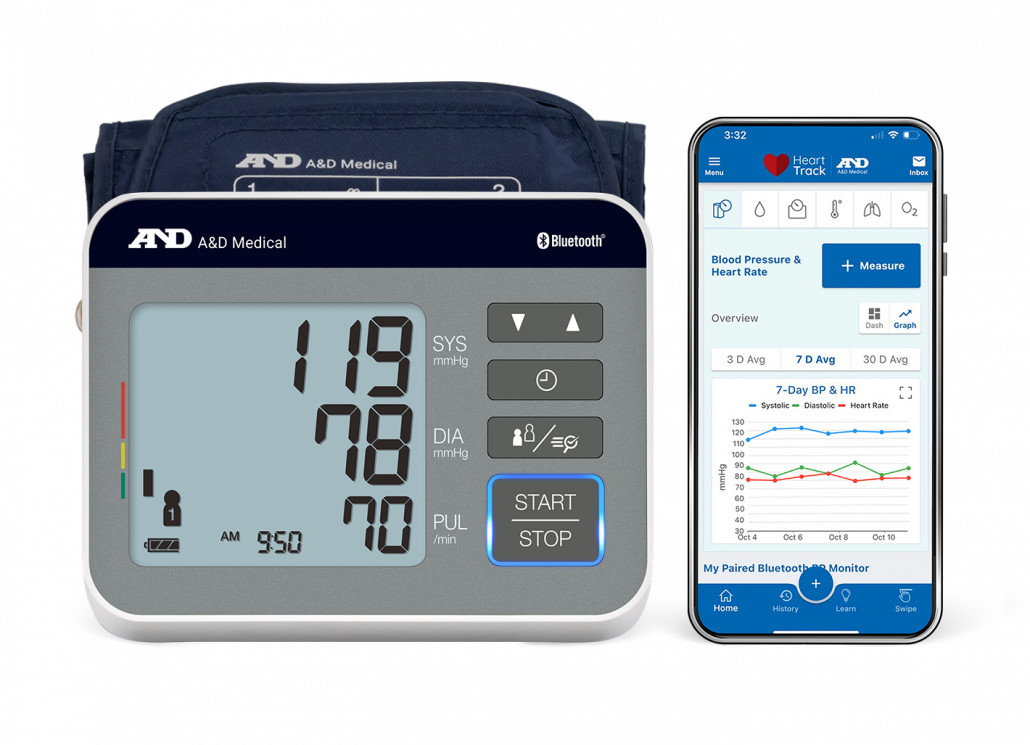 A&D Medical Precision Check Bluetooth Blood Pressure Monitor UA-810CNBLE - okotoks hc pharmacy