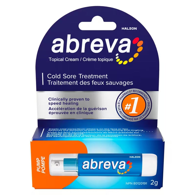 Abreva Cold Sore Treatment Cream Pump - okotoks hc pharmacy