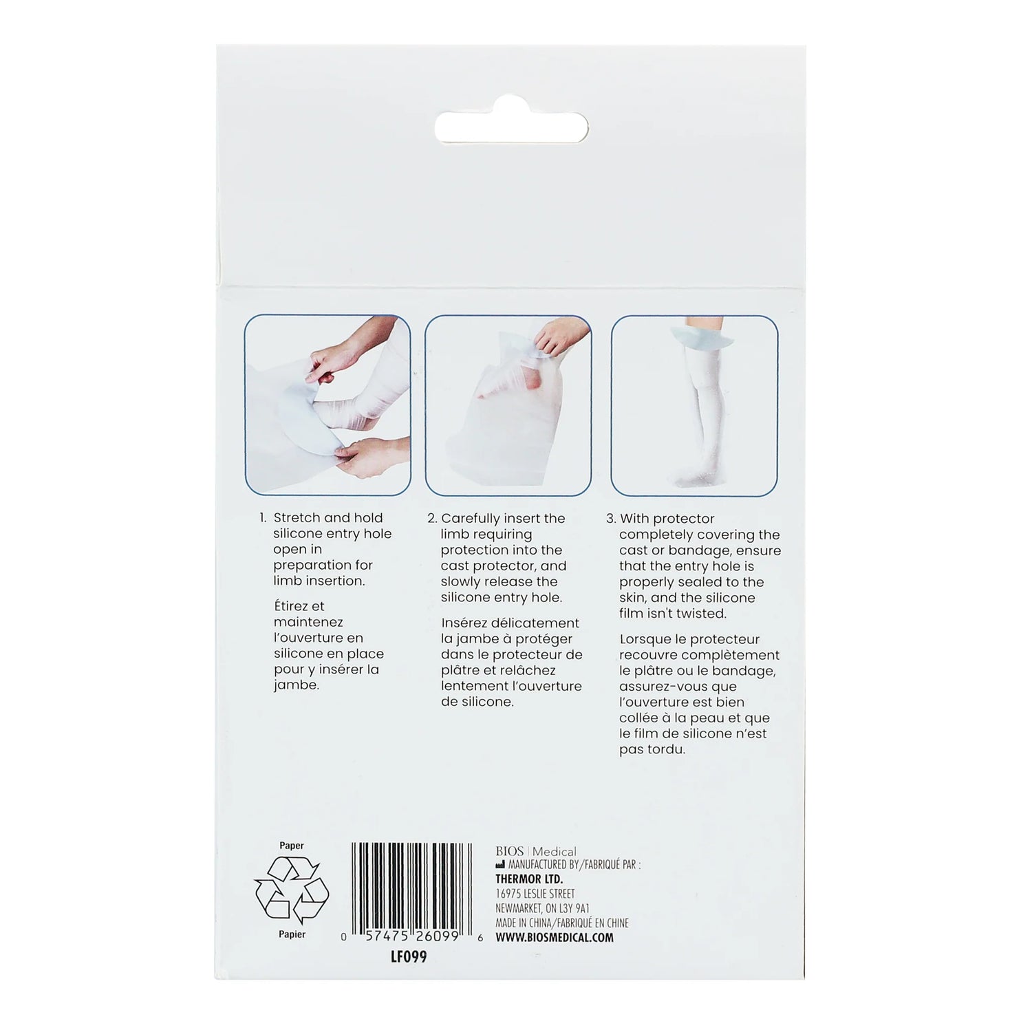 Back of a package showing three instructional panels with hand and application diagrams, plus a barcode and small text including Thinner Co., Ltd. - okotoks hc pharmacy