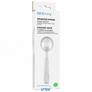 Stainless steel spoon with a visible brand logo on a white background - okotoks hc pharmacy