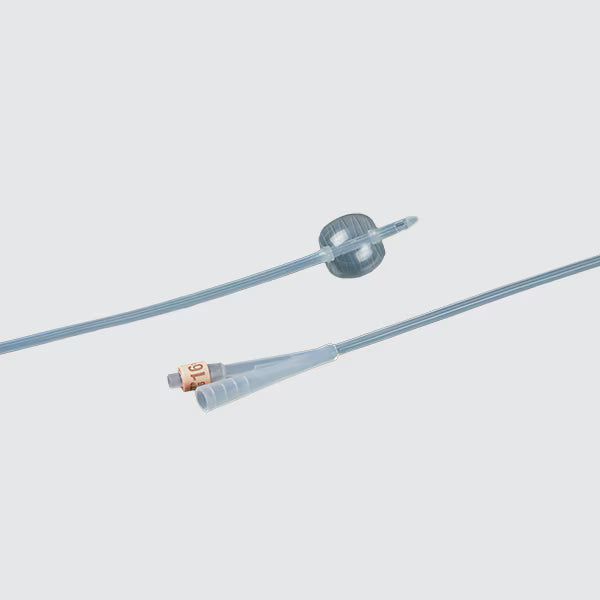 Two translucent medical catheters with clear plastic connectors and a small copper-colored band labeled '3C' on a light gray background. - okotoks hc pharmacy