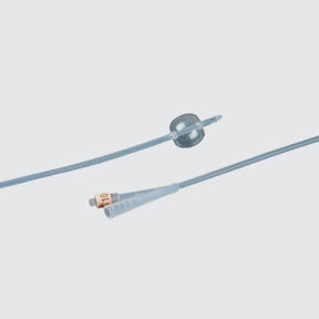 Two translucent medical catheters with clear plastic connectors and a small copper-colored band labeled '3C' on a light gray background. - okotoks hc pharmacy