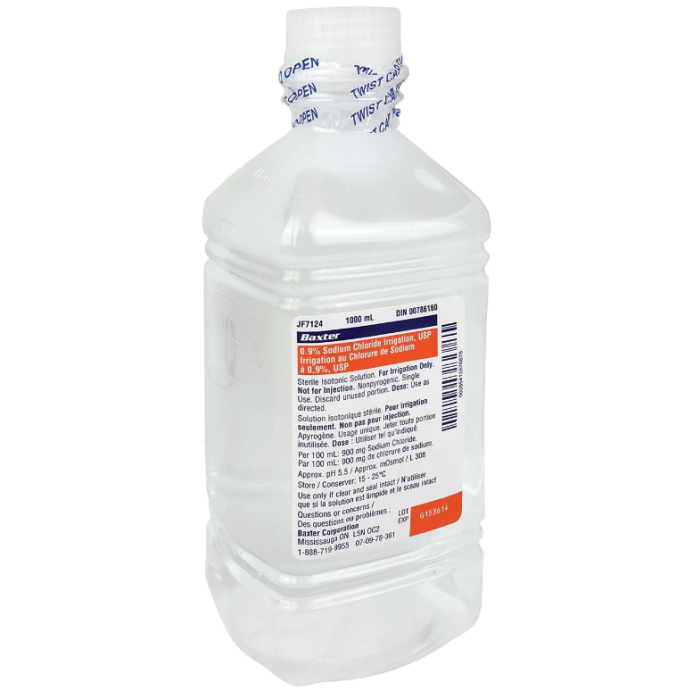 Baxter Sodium Chloride 0.9% Saline Solution for Irrigation 1000ml - okotoks hc pharmacy
