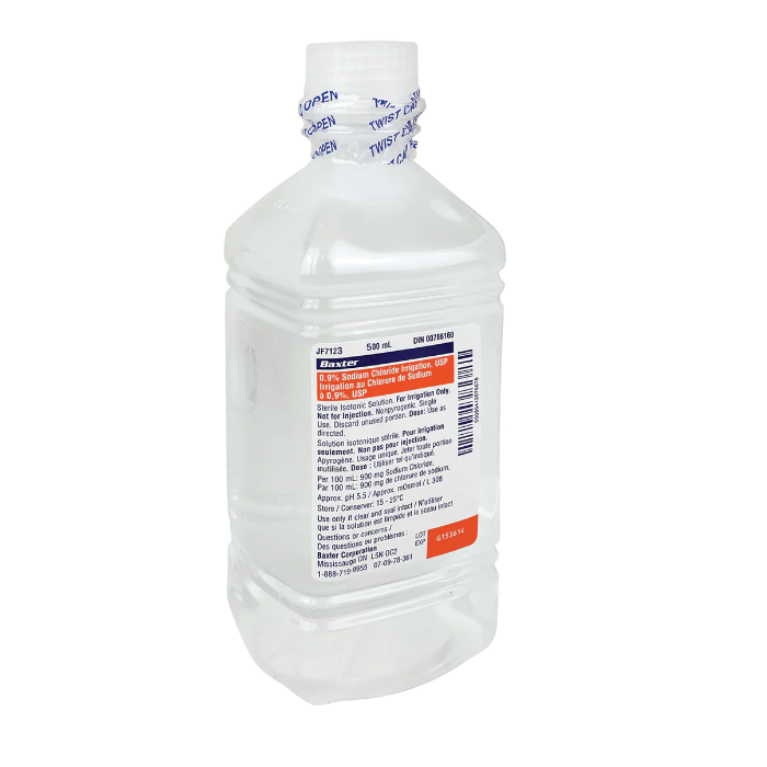 Baxter Sodium Chloride 0.9% Saline Solution for Irrigation 500ml - okotoks hc pharmacy