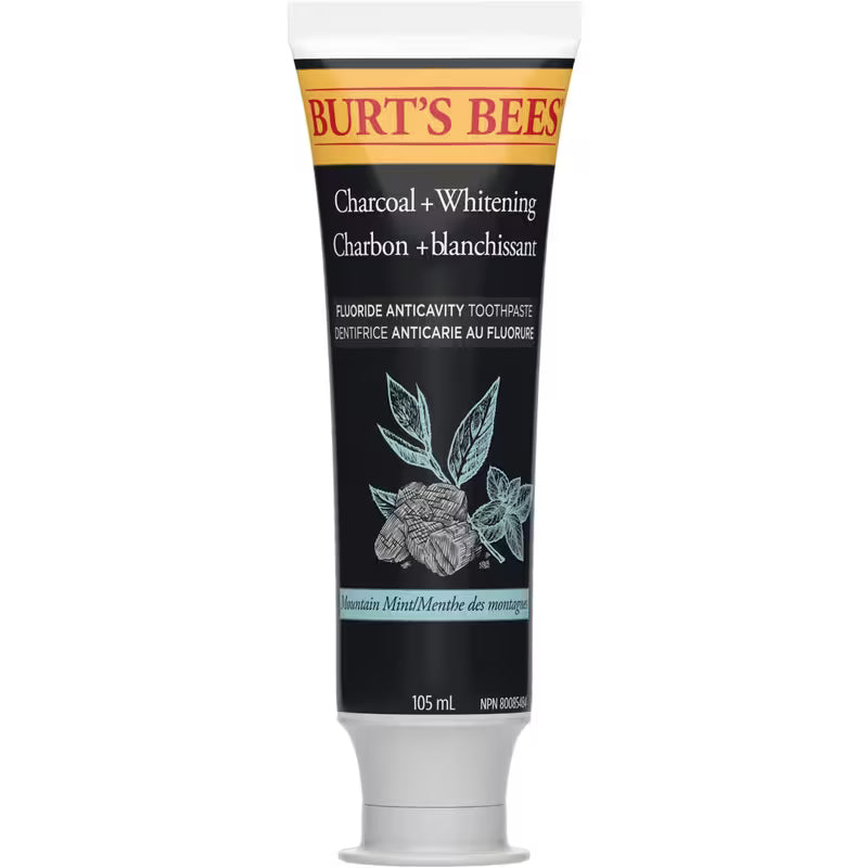 Burt's Bees Charcoal + Whitening Fluoride Anticavity Toothpaste - okotoks hc pharmacy