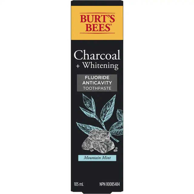 Burt's Bees Charcoal + Whitening Fluoride Anticavity Toothpaste - okotoks hc pharmacy